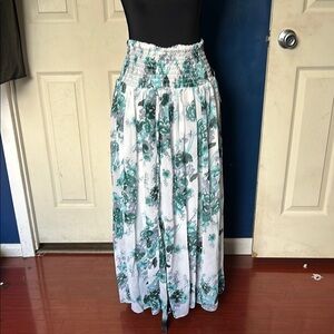 Jackpot Cream Pleated Maxi Skirt Resort Wear